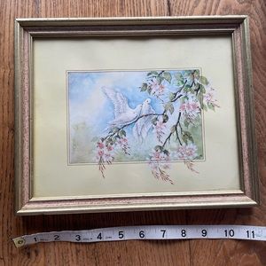 Vintage Haik Muradian Doves & Branches print framed 11 x 9 Home Decor Wa…